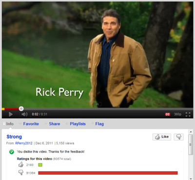 Rick Perry's Latest YouTube Ad