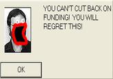 YOU CAN'T CUT BACK ON FUNDING! YOU WILL REGRET THIS!