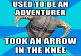 I Took an Arrow in the Knee