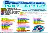 Birthday Scenario Game