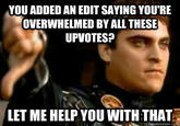 Downvoting Roman / Commodus Thumbsdown