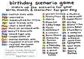 Birthday Scenario Game