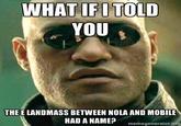 Land Mass between New Orleans and Mobile