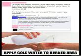 Apply Cold Water To That Burn
