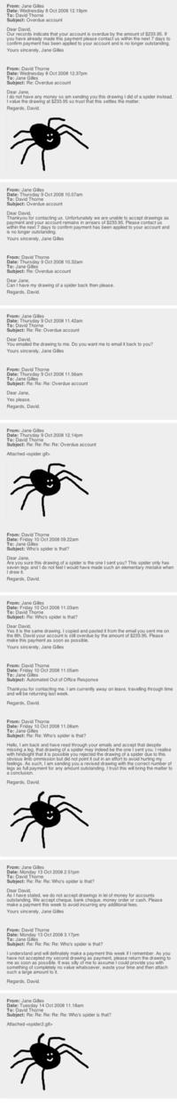 Paying Bills with Spider Drawings (Seven-Legged Spider)