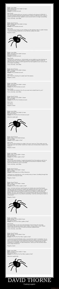 Paying Bills with Spider Drawings (Seven-Legged Spider)