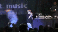 Justin Bieber Gets Hit By A Water Bottle