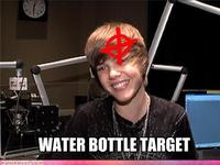 Justin Bieber Gets Hit By A Water Bottle