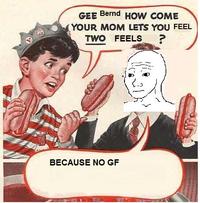 Gee Bill how come your mom﻿ lets you eat two wieners?