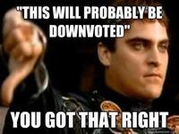 Downvoting Roman / Commodus Thumbsdown