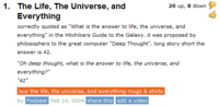 The Answer To Life, The Universe and Everything