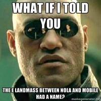 Land Mass between New Orleans and Mobile