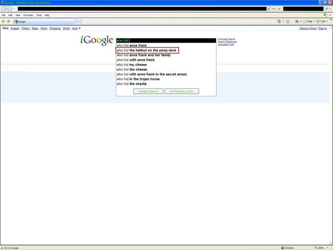 Google Search Box Suggestions 