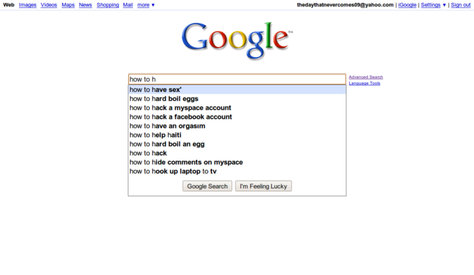 Google Search Box Suggestions 