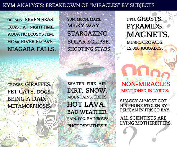 Breakdown of Miracles by Subjects