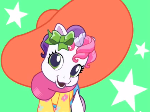 Sweetie Belle is pretty in a hat