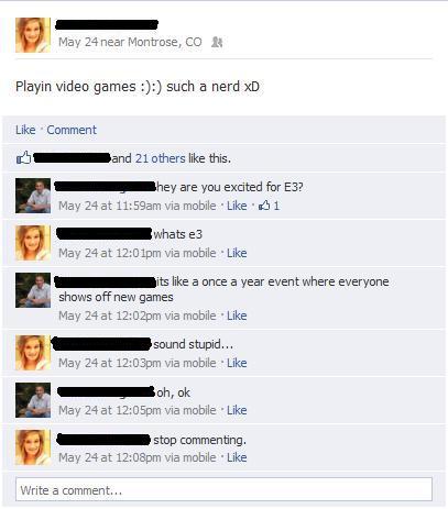 E3 "sounds stupid"