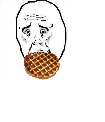 Just a sad guy eating a waffle
