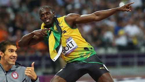 Michael Phelps is very impressed with Bolt