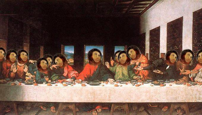 Ruined "Ecce Homo" face appears in da Vinci's Last Supper