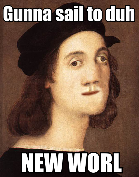Christopher Columbus sails to the New Worl