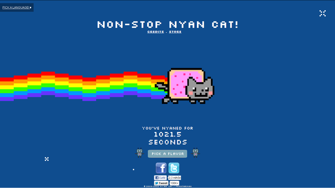 http://nyan.cat/ i did it!!1! 1021.5seczzzz.