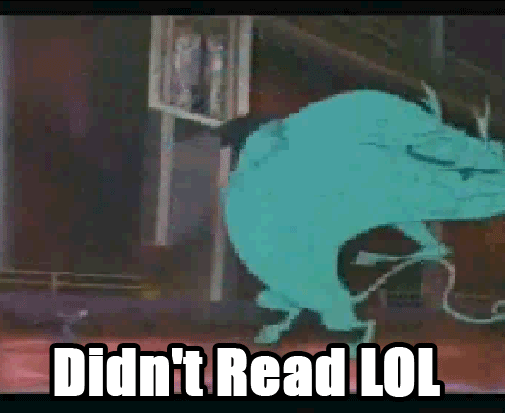 Didn't read LOL