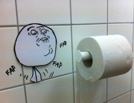 Fap Meme On Bathroom Wall