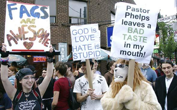 Counterprotest against Fred Phelps