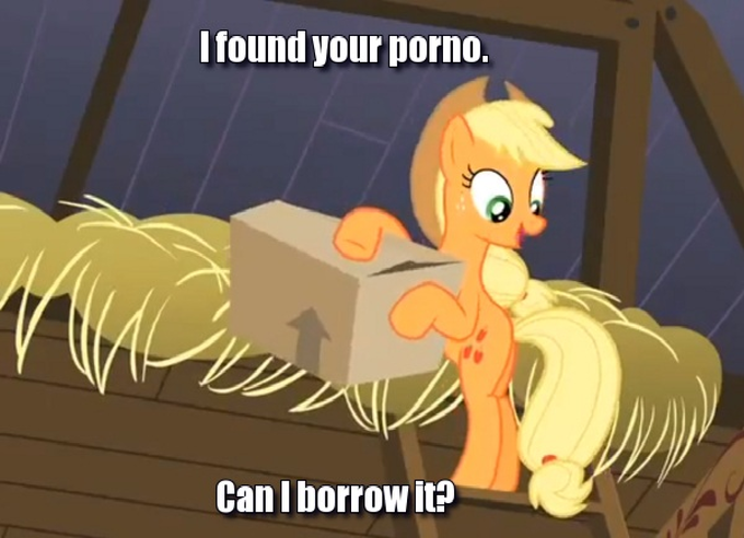 Applejack has found your porno
