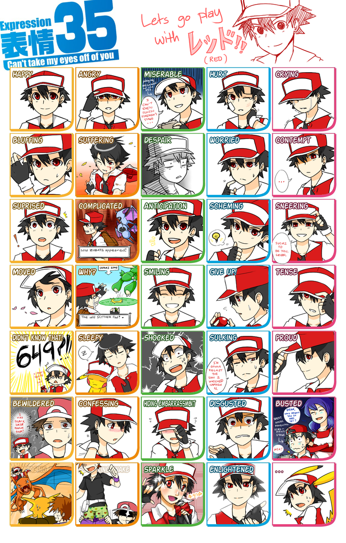 pixiv 35 expression meme - RED
