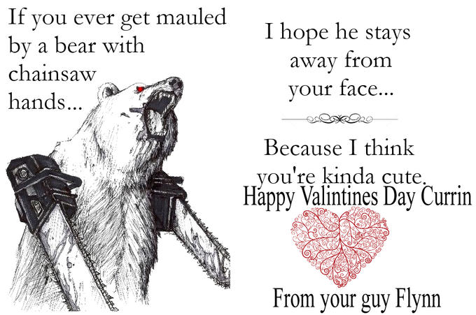 Bear with chain saw