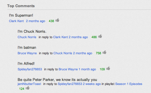 Superman, Batman, Chuck Norris, and Spider-Man