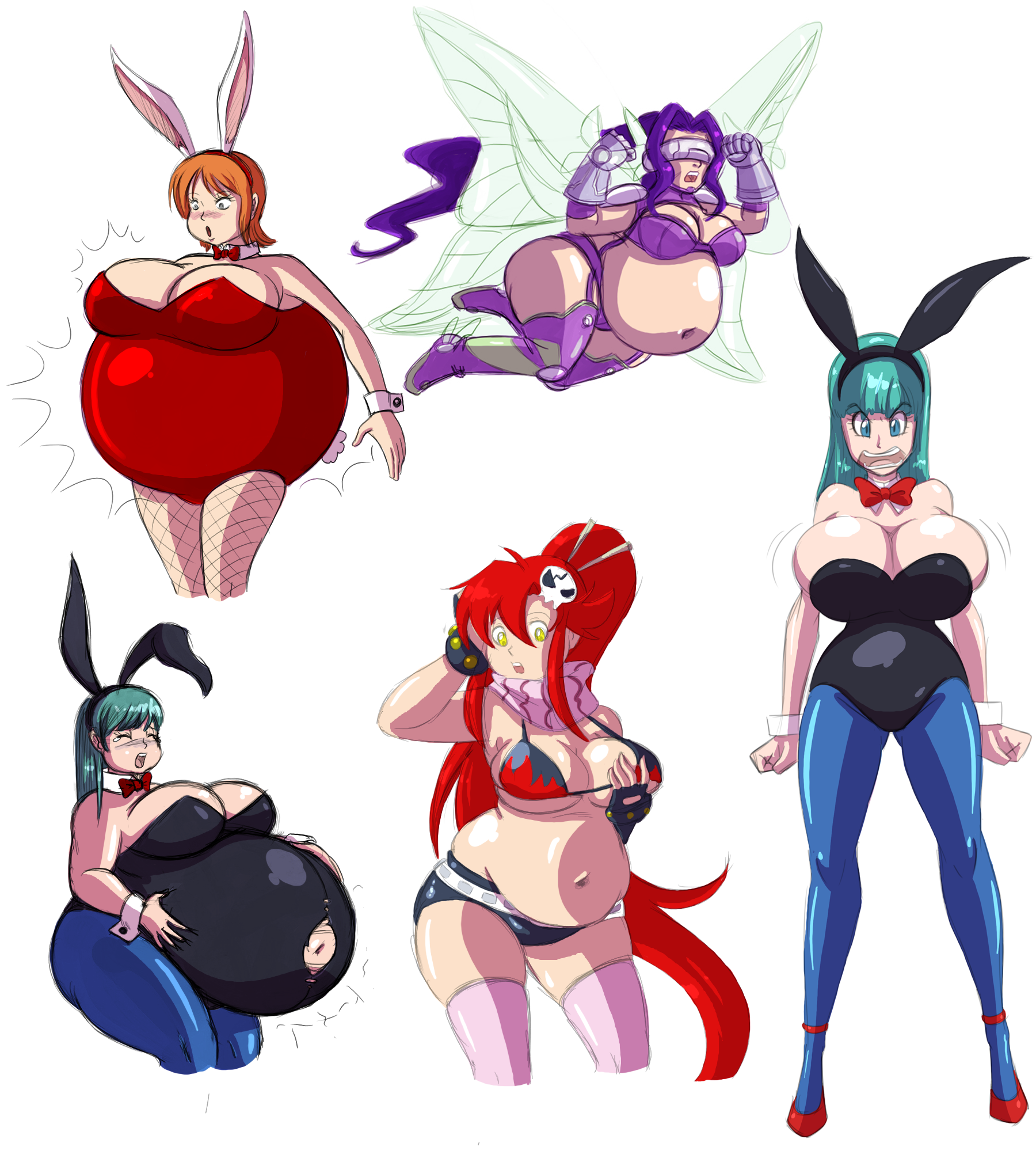 Bulging Anime Girls By Axel Rosered Body Inflation