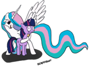 Twiglith_and_celestia_by_beaverblast-d3kxxd9